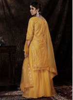 Mustard Sequins Designer Palazzo Salwar Suit