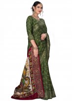 Mystical Printed Green Fancy Fabric Designer Traditional Saree