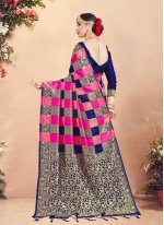 Navy Blue and Pink Party Classic Saree