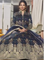 Navy Blue Color Readymade Anarkali Salwar Suit