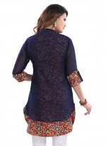 Navy Blue Engagement Georgette Casual Kurti