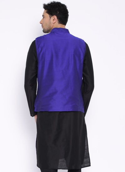 
                            Nehru Jackets Embroidered Dupion Silk in Purple