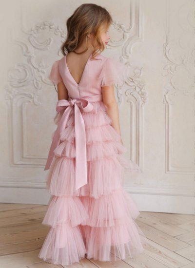Net Designer Gown in Pink