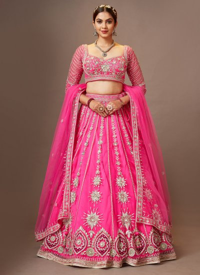 Expensive | Hot Pink Wedding Lehenga Choli, Hot Pink Wedding Lehengas and  Hot Pink Ghagra Chaniya Cholis Online Shopping