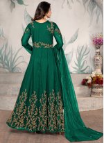 Net Green Anarkali Salwar Suit