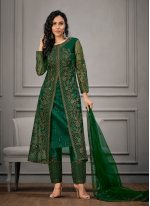 Net Green Handwork Salwar Suit
