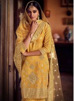 Net Mustard Designer Pakistani Salwar Suit
