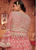 Net Resham Pink Designer Pakistani Suit