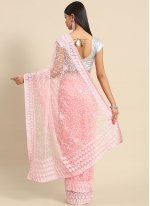 Net Rose Pink Contemporary Style Saree