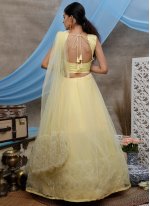 Net Sequins Bollywood Lehenga Choli in Yellow