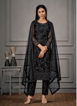 Net Trendy Pakistani Salwar Suit in Black