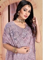 Net Trendy Saree in Lavender