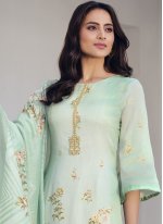 Nice Printed Green Designer Pakistani Suit 