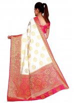 Noble Off White Weaving Silk Traditional Designer Saree
