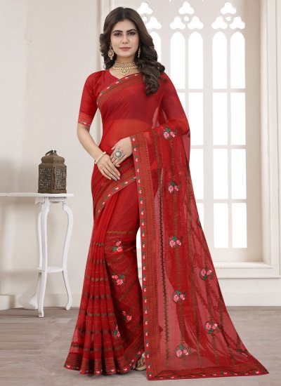 Observable Embroidered Contemporary Style Saree
