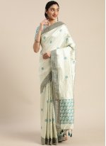 Off White Color Traditional Designer Saree