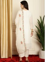 Off White Embroidered Designer Salwar Suit