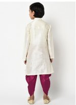 Off White Embroidered Party Angrakha