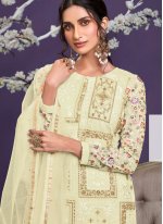 Off White Festival Faux Georgette Designer Pakistani Suit