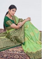 Opulent Green Silk Contemporary Saree