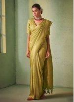 Opulent Green Zari Kanjivaram Silk Contemporary Style Saree
