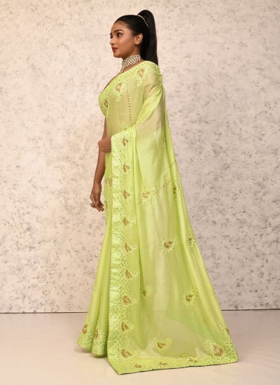 Opulent Silk Green Designer Saree