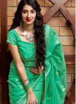 Opulent Silk Green Weaving Contemporary Saree