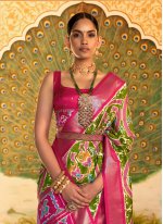 Opulent Weaving Patola Silk  Green Trendy Saree