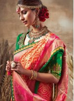 Orange and Pink Fancy Fabric Traditional Designer Saree