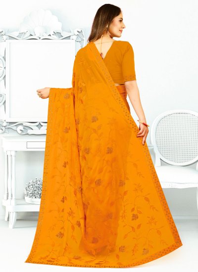 Orange Border Trendy Saree