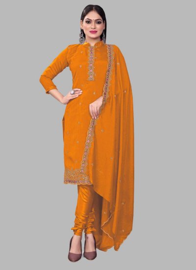 Orange Casual Salwar Kameez