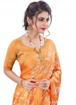 Orange Resham Sangeet Classic Designer Saree