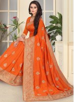 Orange Wedding Designer Traditional Saree