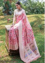 Organza Pink Zari Trendy Saree