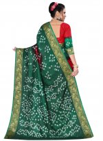 Outstanding Fancy Green and Red Designer Traditional Saree