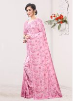 Outstanding Pink Resham Contemporary Saree