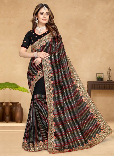 Outstanding Sequins Wedding Contemporary Style Saree
