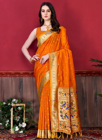 Outstanding Weaving Engagement Traditional Saree