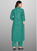 Pant Style Suit Printed Blended Cotton in Green