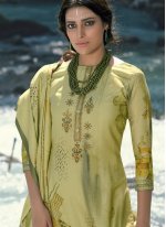 Pashmina Embroidered Palazzo Suit in Green