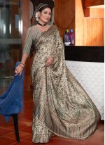 Pashnima Silk Contemporary Style Saree in Grey