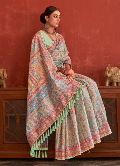 Pashnima Silk Multi Colour Weaving Contemporary Saree