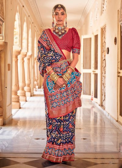 Patola Silk  Printed Multi Colour Saree