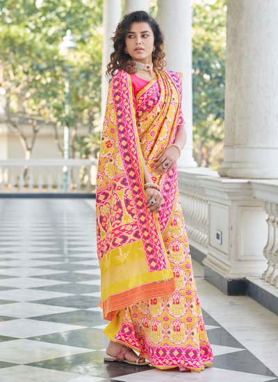 Patola Silk  Zari Trendy Saree in Multi Colour