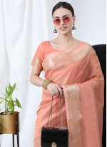 Peach Ceremonial Trendy Saree