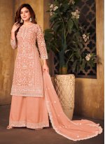 Peach Color Palazzo Designer Salwar Suit