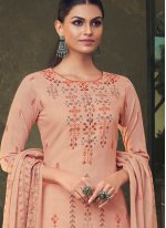 Peach Cotton Digital Print Trendy Salwar Suit