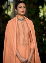 Peach Festival Viscose Designer Pakistani Suit