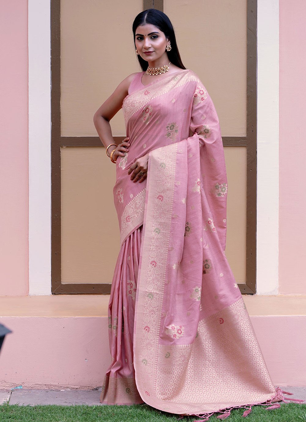 Sensational Pink Soft Silk Saree With Outstanding Blouse Piece –  LajreeDesigner