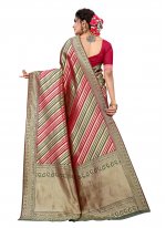 Peppy Woven Burgundy Casual Saree